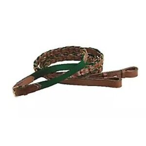 Tory Cross Country Reins Oakbark Leather/Green Web